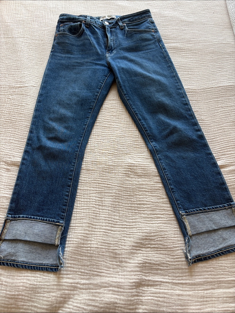 rave Dark Blue Denim Jeans with Branded Button